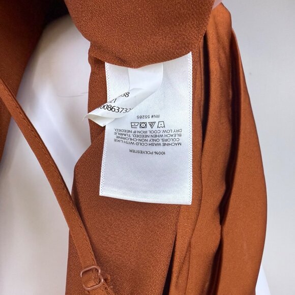 Express Womens Burnt Orange Polyester Ruched Front Cami Top Adjustable Straps XL - Picture 5 of 6